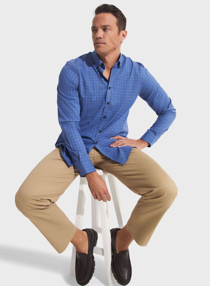 Check Deatiled  Regular Fit Shirt