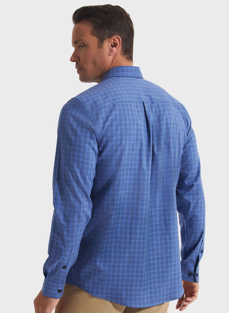 Check Deatiled  Regular Fit Shirt