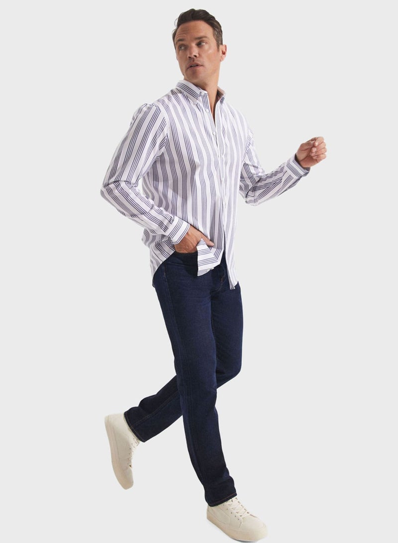Striped Button Down Regular Fit Shirt Shirt