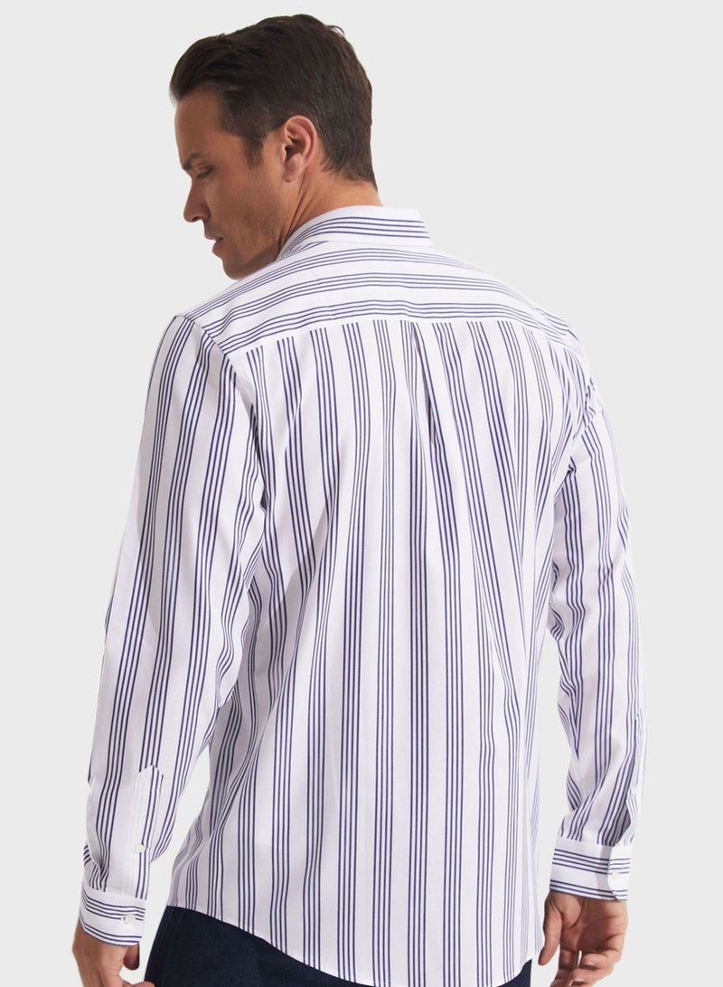 Striped Button Down Regular Fit Shirt Shirt