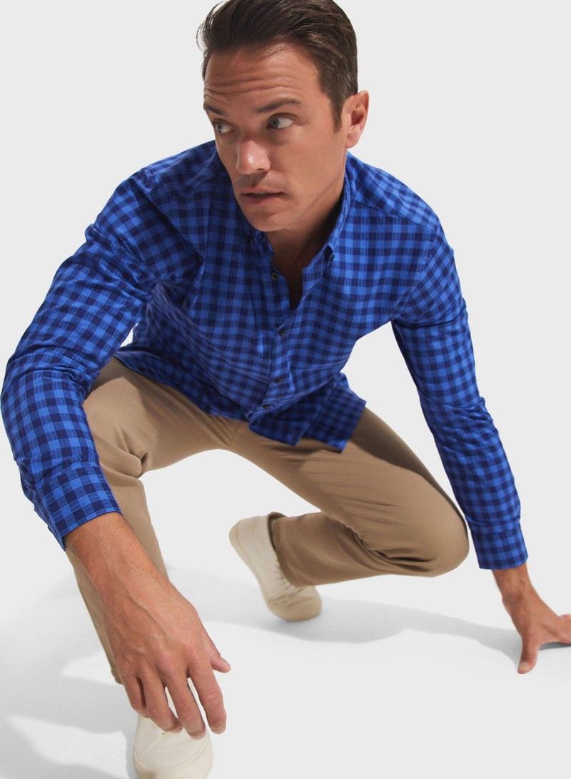 Check Deatiled  Regular Fit Shirt