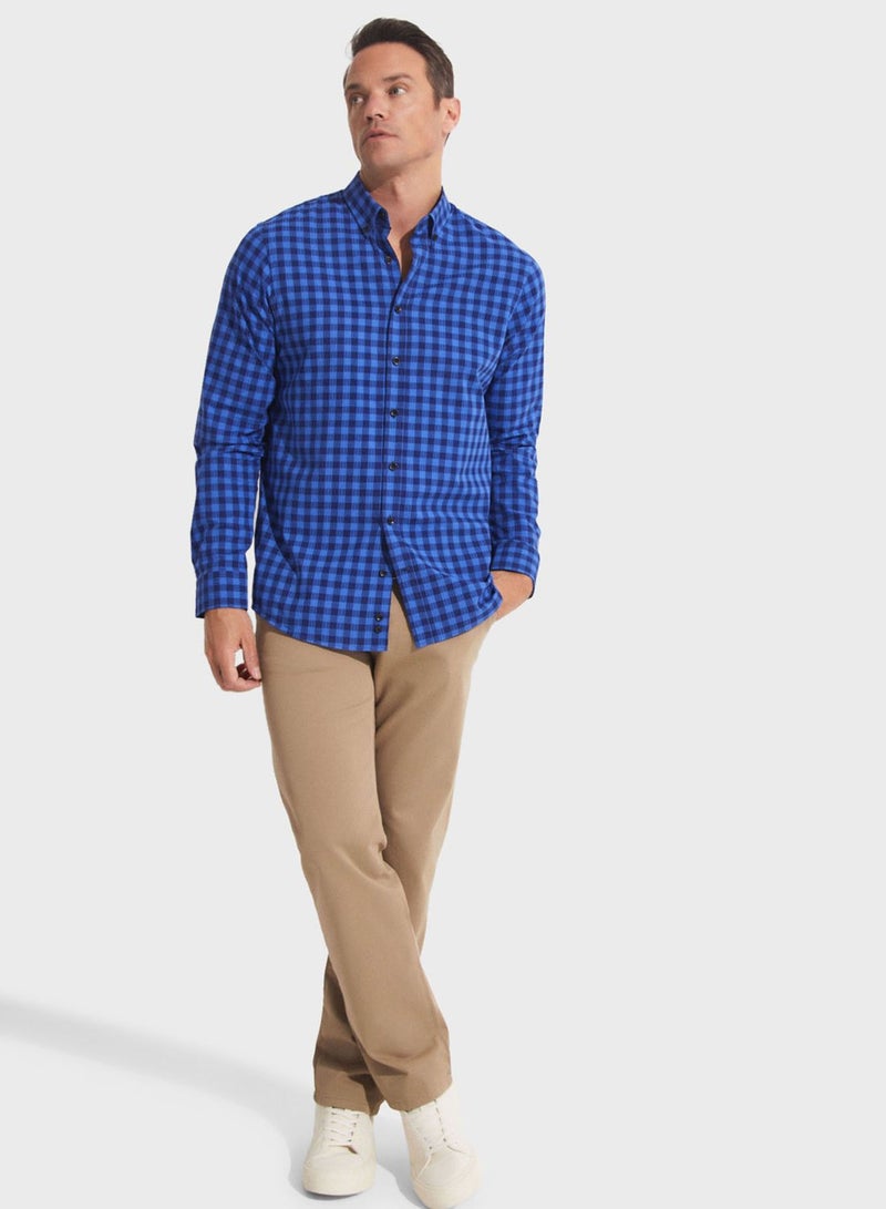 Check Deatiled  Regular Fit Shirt