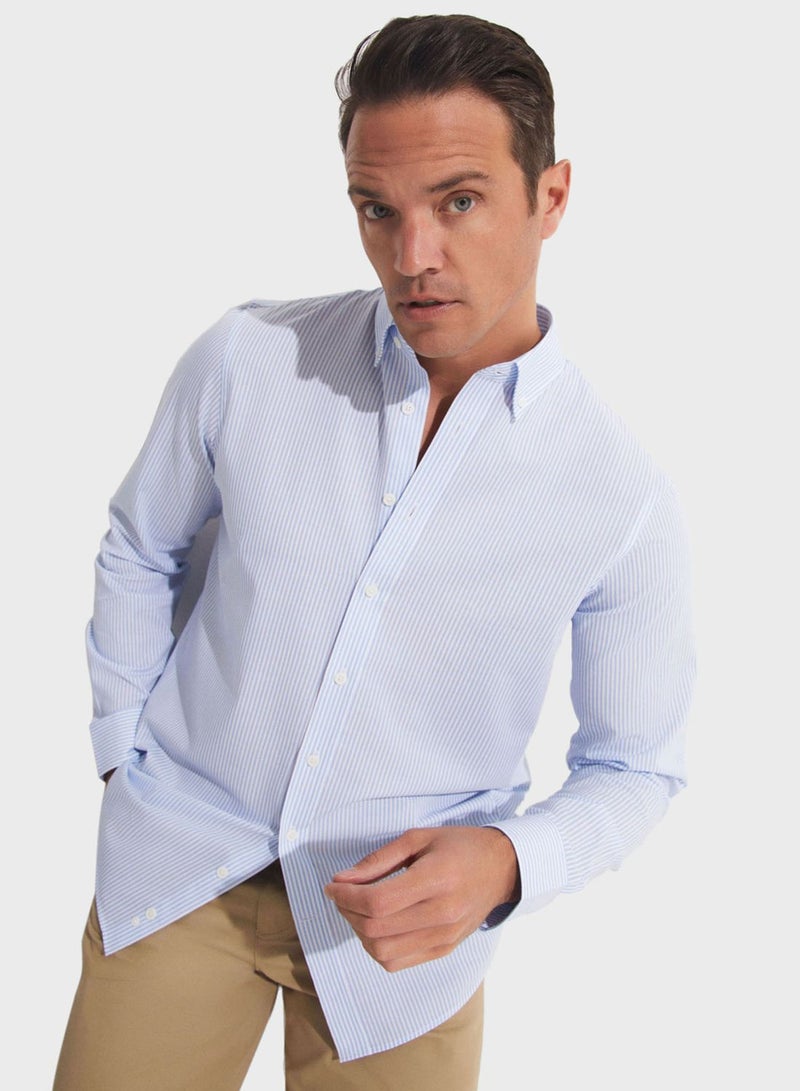 Striped Button Down Regular Fit Shirt Shirt