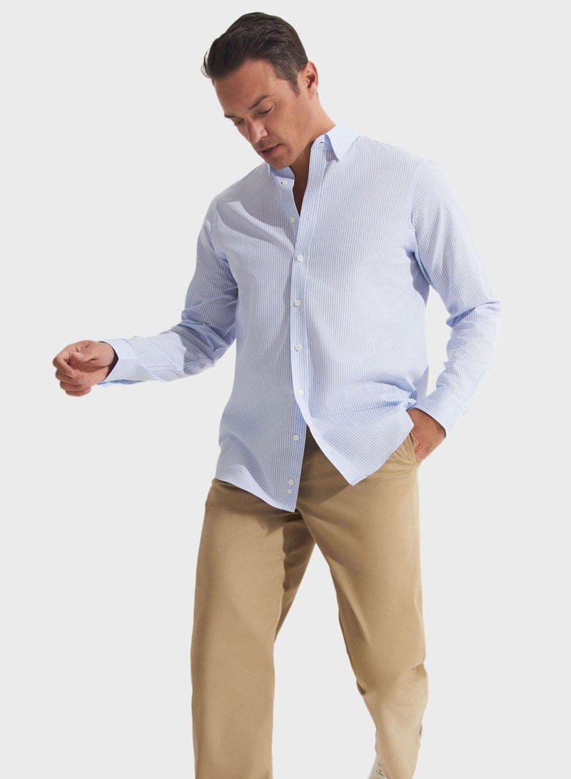 Striped Button Down Regular Fit Shirt Shirt
