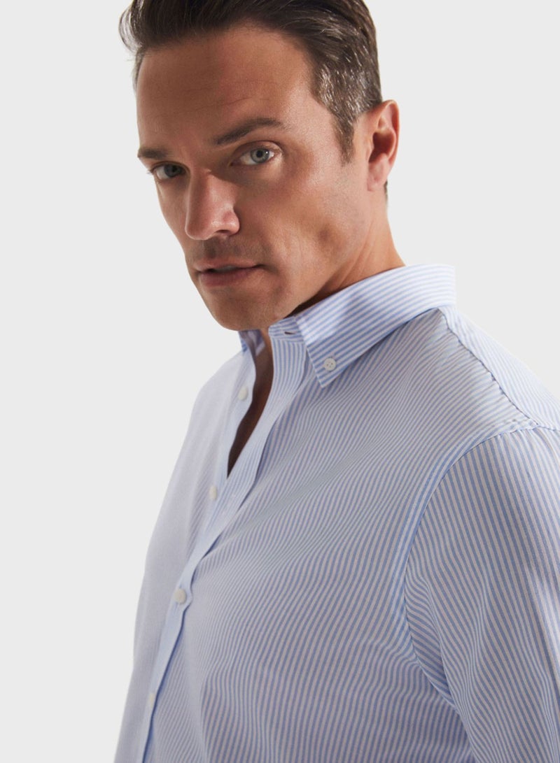 Striped Button Down Regular Fit Shirt Shirt