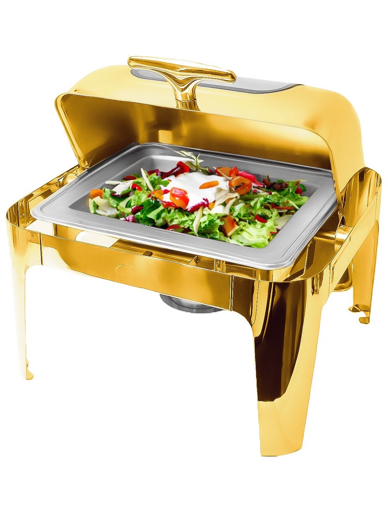 6L Rolltop Square Chafing Dish with Window