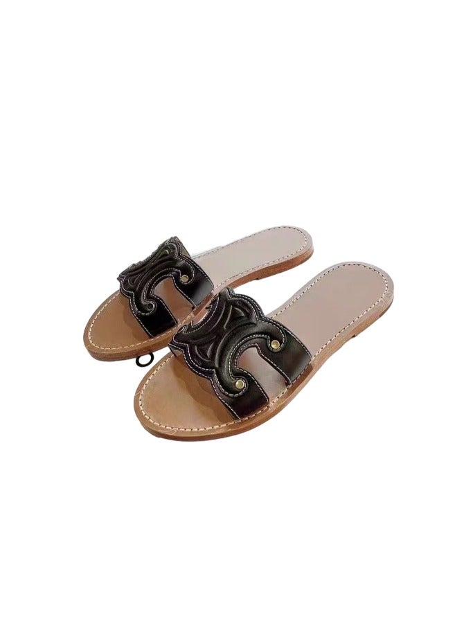 Leather Flip Flop For Women Stylish, Affordable, Daily Wear Ladies Slip On Elegant Slipper Made Of PU Leather