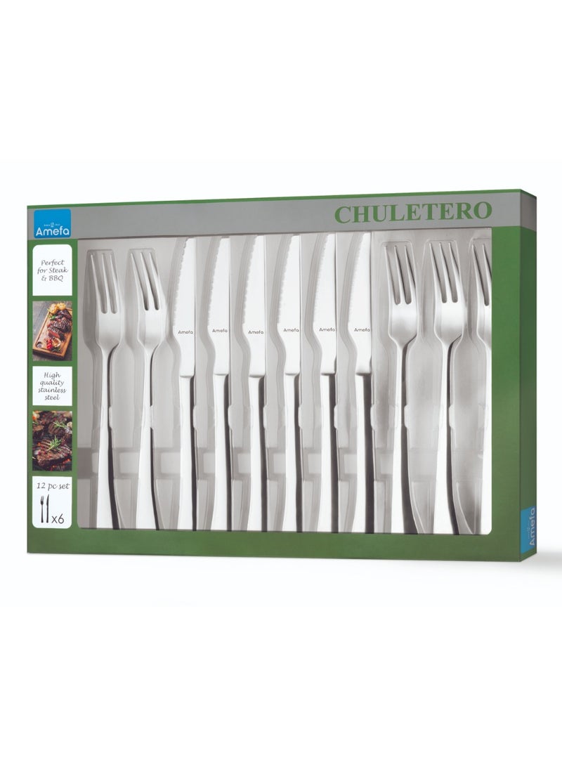 Chuletero 7038 12-pc Steak set in window box