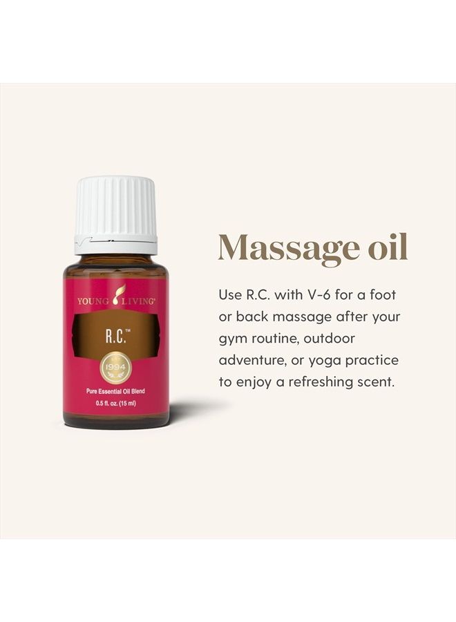 R.C. Essential Oil Blend 15ml - A Powerful Combination of Cypress, Spruce, Eucalyptus, Myrtle, Pine, and More for a Refreshing and Uplifting Aroma