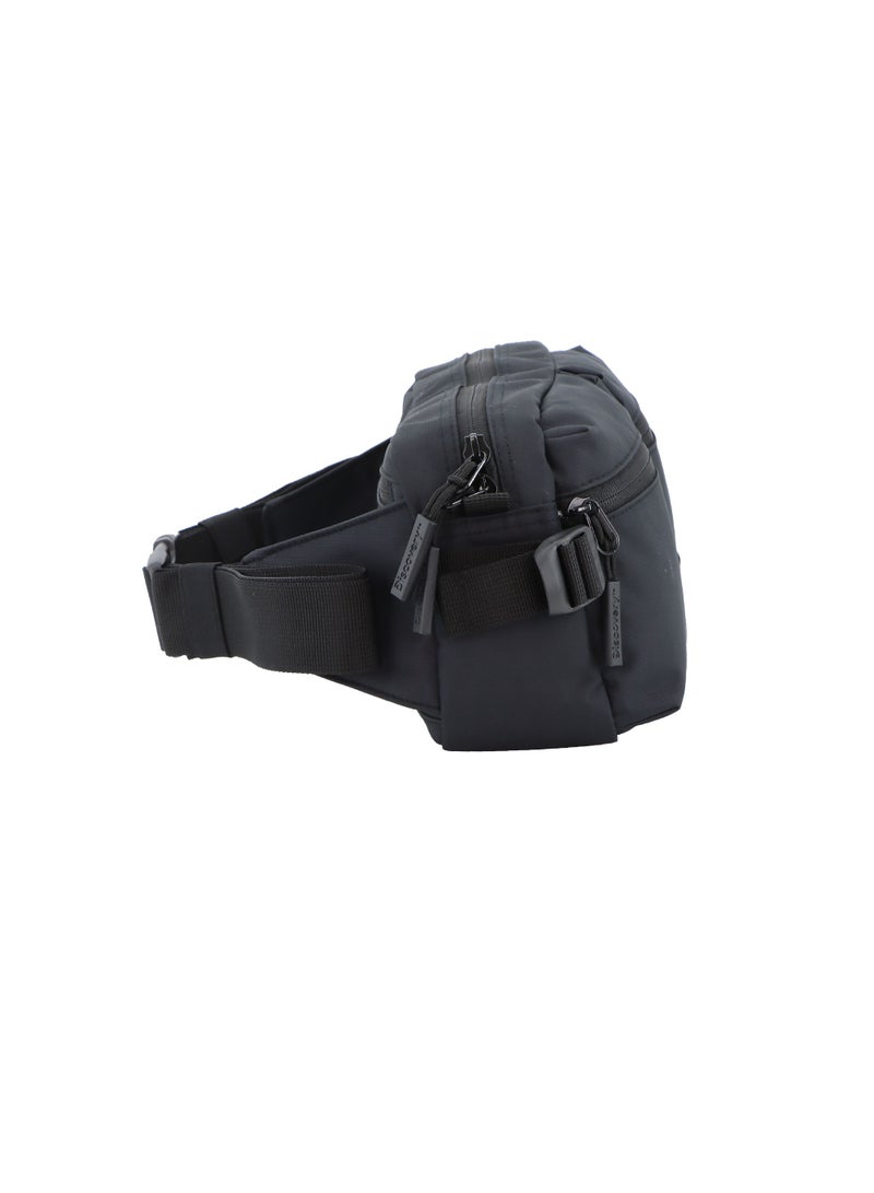 Discovery SHIELD RPET Polyester Waist Bag Black, Hip Bag With Adjustable Strap, RFID Pocket, Suitable For Travel, Outdoors, Gym, Hiking For Men And Women