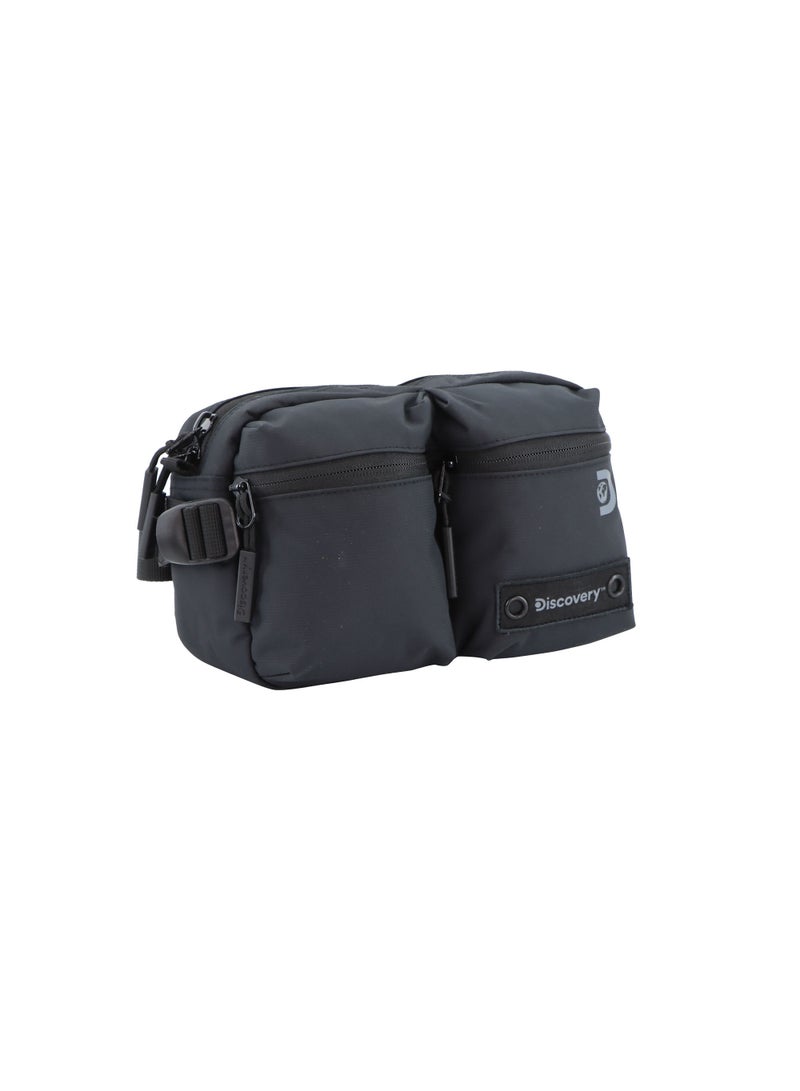 Discovery SHIELD RPET Polyester Waist Bag Black, Hip Bag With Adjustable Strap, RFID Pocket, Suitable For Travel, Outdoors, Gym, Hiking For Men And Women