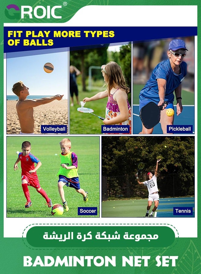 10*5 FT Badminton Net Portable Badminton Tennis Net, Pickleball Net Volleyball Net with Carrying Bag for Driveway Backyard, Easy Assemble Beach Badminton Net, Practice for Outdoor Backyard Beach