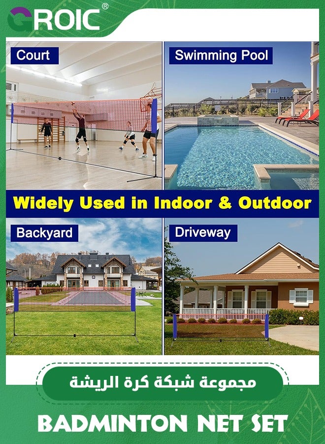 10*5 FT Badminton Net Portable Badminton Tennis Net, Pickleball Net Volleyball Net with Carrying Bag for Driveway Backyard, Easy Assemble Beach Badminton Net, Practice for Outdoor Backyard Beach