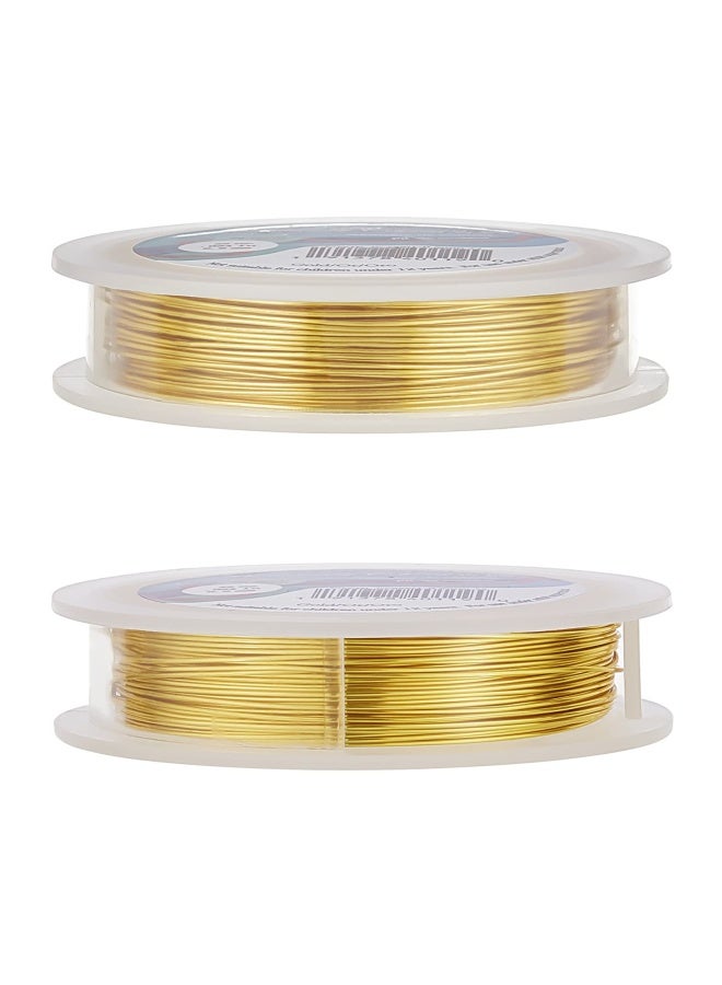 Benecreat 2 Rolls 22-Gauge Tarnish Resistant Silver Gold Coil Wire  132-Feet 44-Yard In Total