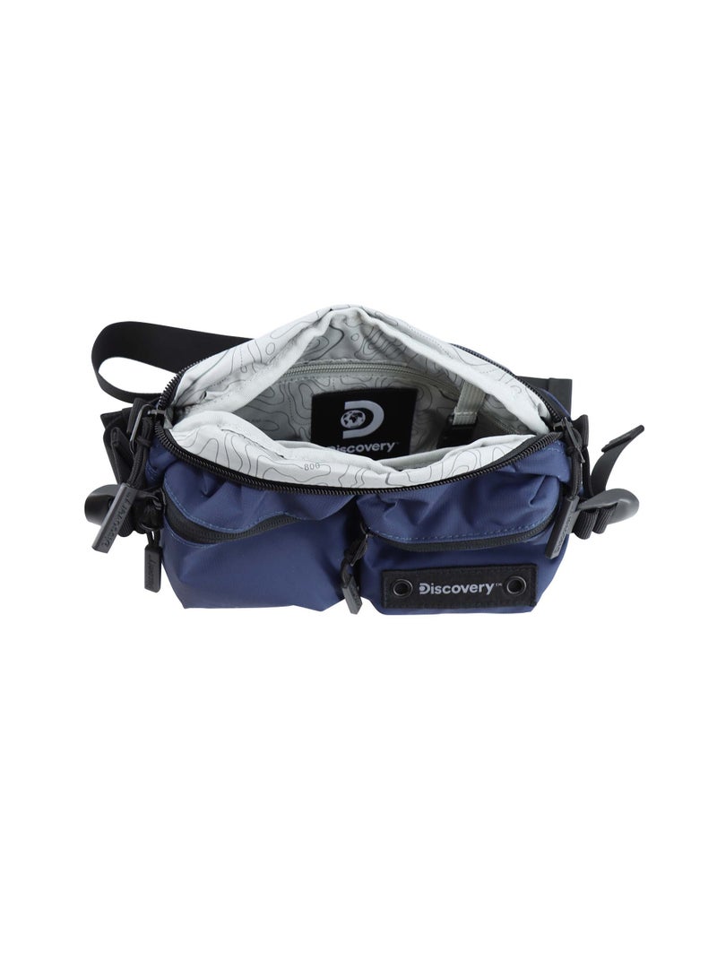 Discovery SHIELD RPET Polyester Waist Bag Blue(Navy), Hip Bag With Adjustable Strap, RFID Pocket, Suitable For Travel, Outdoors, Gym, Hiking For Men And Women