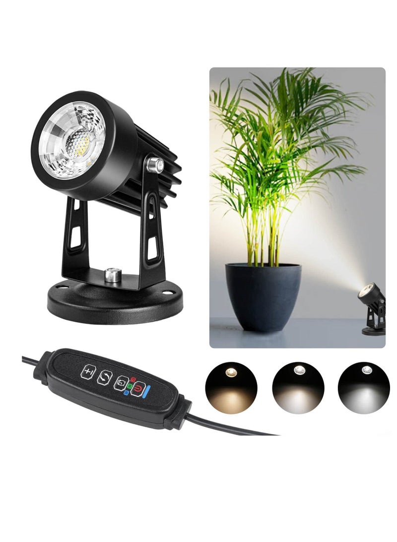 Dimmable LED Spot Lights Indoor Uplighting 3W USB Powered Floor Spot Lights Uplights Indoor Accent Light for Plants with 3 Color Lighting Modes and Auto On Off Timer Function 3h 6h 9h Black