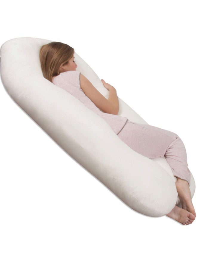 Back  N Belly Pregnancy Maternity Contoured Body Pillow  Polyester  Ivory  55X33X8.5 Inch  Pack Of 1