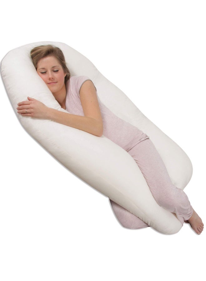 Back  N Belly Pregnancy Maternity Contoured Body Pillow  Polyester  Ivory  55X33X8.5 Inch  Pack Of 1