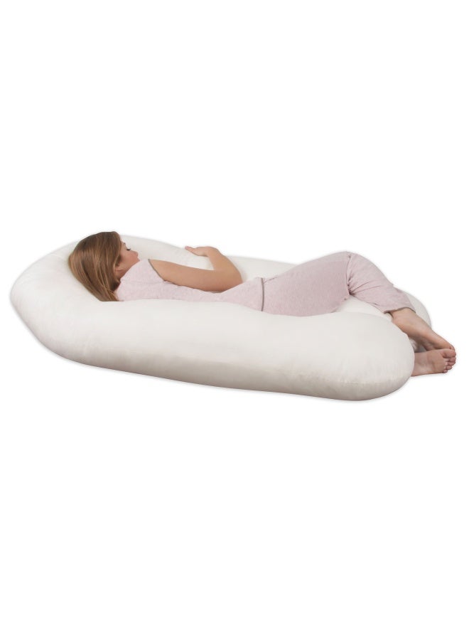 Back  N Belly Pregnancy Maternity Contoured Body Pillow  Polyester  Ivory  55X33X8.5 Inch  Pack Of 1