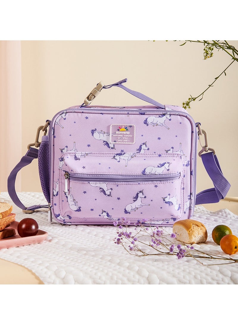 Lunch Bag With Shoulder Strap - Unicorn Purple