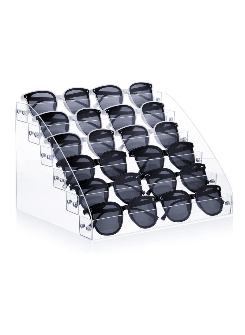 Sunglasses Organizer Acrylic Sunglasses Display Holder Nail Polish Organizer Clear Eyeglasses Glasses Eyewear Display Stand Tray Case (12.2 x 10.4 x 8.4 Inch)