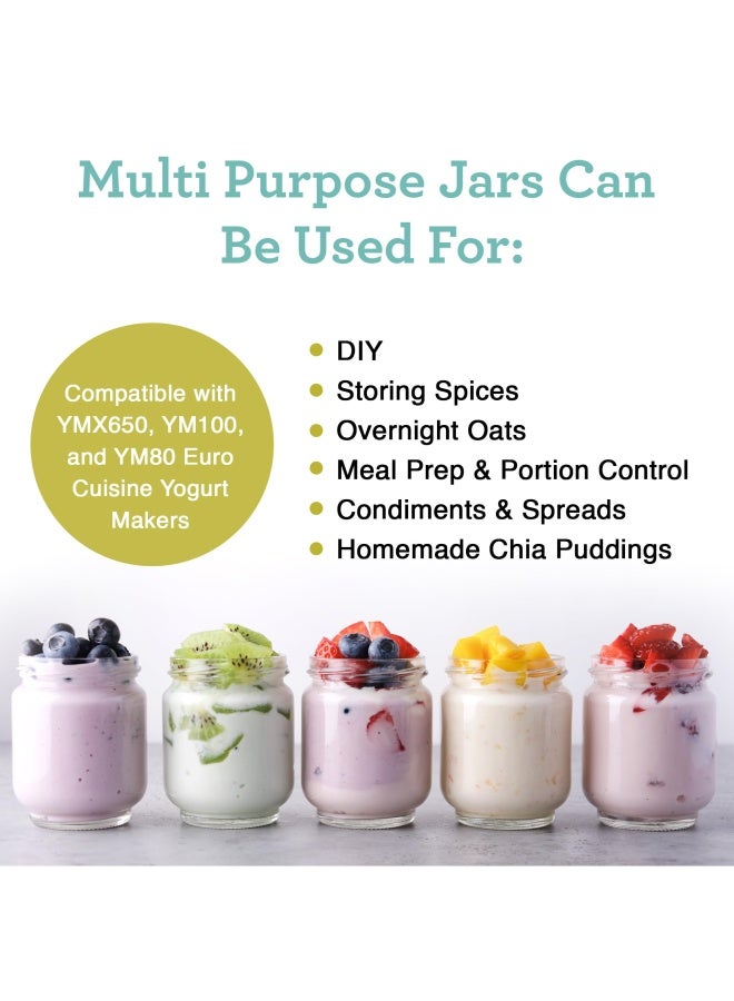 Euro Cuisine Gy1920 Glass Jars For Yogurt Maker  Set Of 8