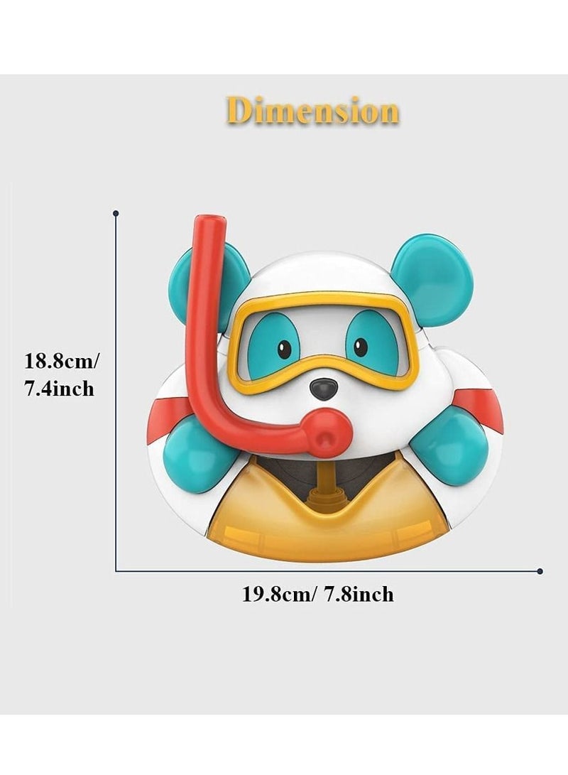 Bathtub Bubble Maker Kids Electric Cartoon Animal Bubble Blower Machine Bubble Machine Cute Bear Bath Toy with Music and Vacuum Suction Cups Bear