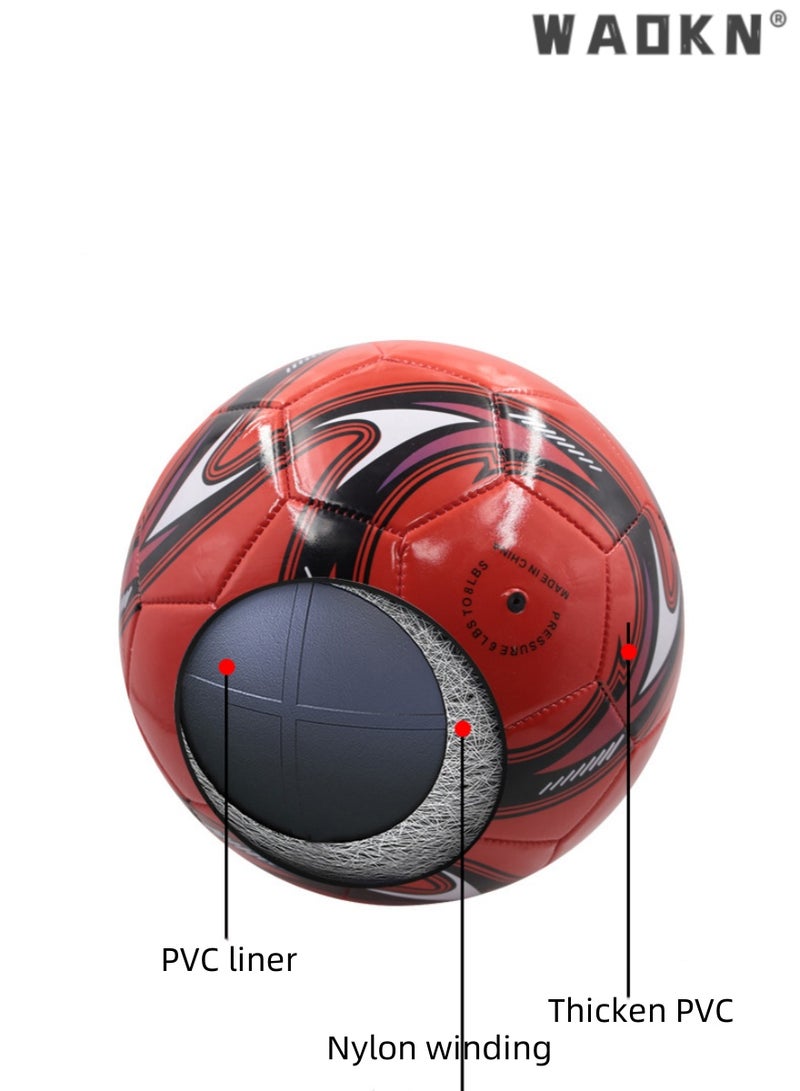 Bright PVC Football No.5 Football Machine Sewn for Children and Adults Training Football,Football Traditional Soccer Ball, Boys and Girls Suitable for Playing Training Both Indoor Outdoor