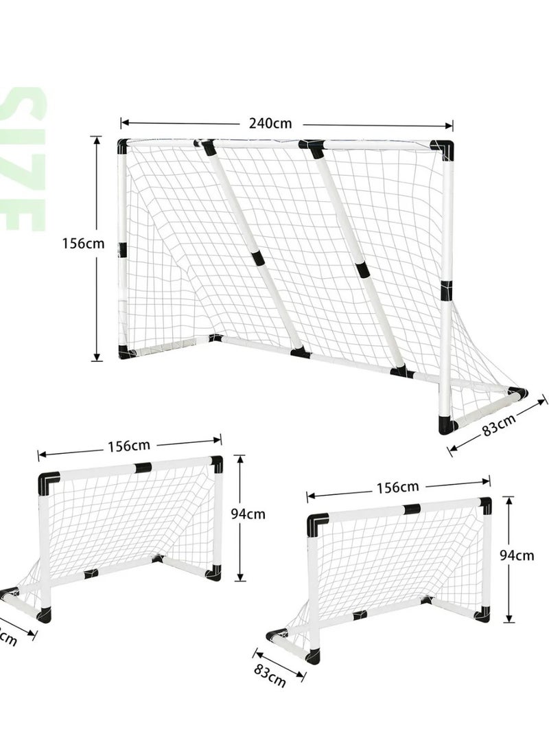 Portable Soccer Goal Nets 2-in-1 Pop-up Football Goals Set Easy Assembly for Kids Adult