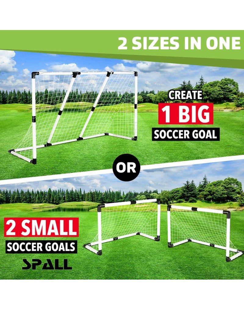 Portable Soccer Goal Nets 2-in-1 Pop-up Football Goals Set Easy Assembly for Kids Adult