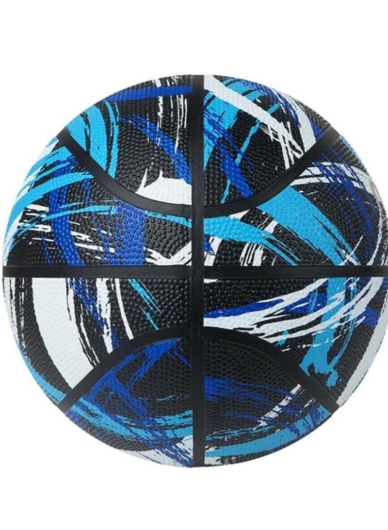 Rubber Basketball, Size 7, Black/Blue
