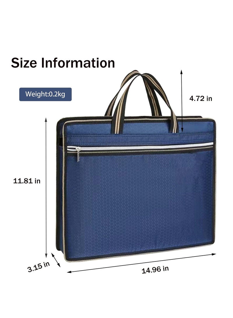 Document Bag Briefcase, 3PCS Waterproof File Bag, Portable Notary Bag with Handle, Lightweight File Tote for Business, Files, Laptop, Document Storage Hangbag for School Office