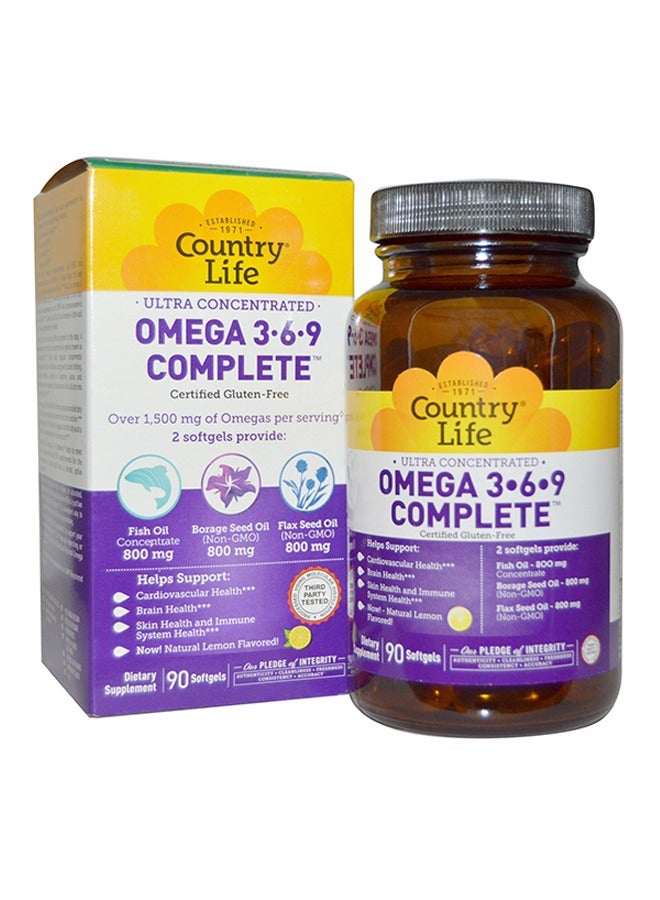 Lemon Flavour Omega 3-6-9 Complete Supplement - 90 softgels