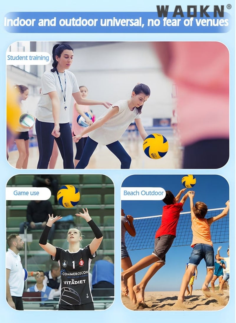 Soft Touch Volleyball - Official Size 5 for Indoor/Outdoor/Gym/Beach Games,Explosion Proof Machine Sewn Soft Volleyball,Sports Training Game Play Ball,Premium Soft Volleyball