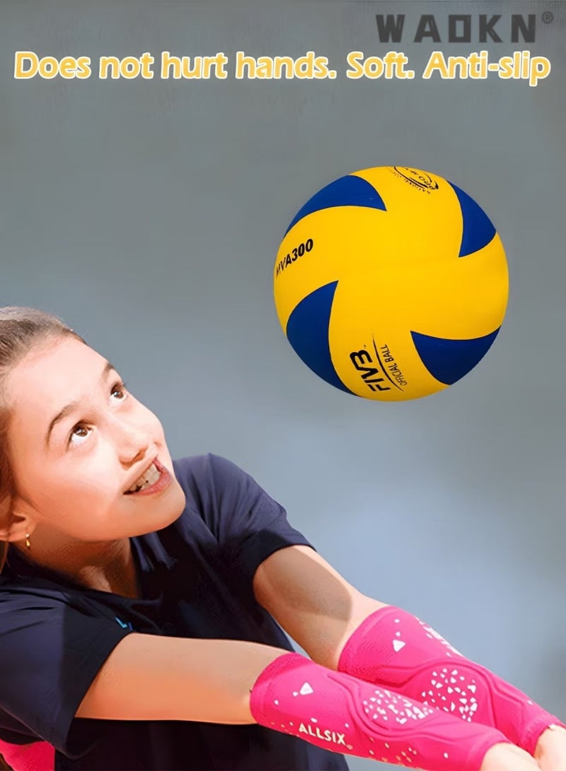 Soft Touch Volleyball - Official Size 5 for Indoor/Outdoor/Gym/Beach Games,Explosion Proof Machine Sewn Soft Volleyball,Sports Training Game Play Ball,Premium Soft Volleyball