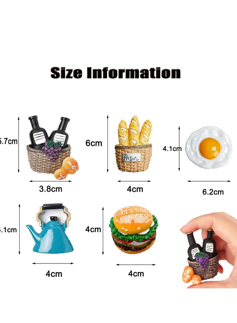 Refrigerator Magnets, Fun 3d Refrigerator Magnet Decoration Simulated Food Ornaments Message Stickers for Refrigerators, Whiteboards, Maps, Calendars, and Other Magnetic Items (5 Pieces)