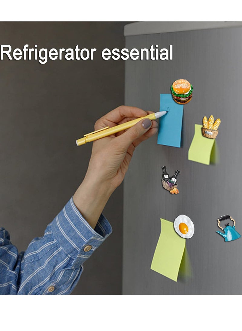 Refrigerator Magnets, Fun 3d Refrigerator Magnet Decoration Simulated Food Ornaments Message Stickers for Refrigerators, Whiteboards, Maps, Calendars, and Other Magnetic Items (5 Pieces)