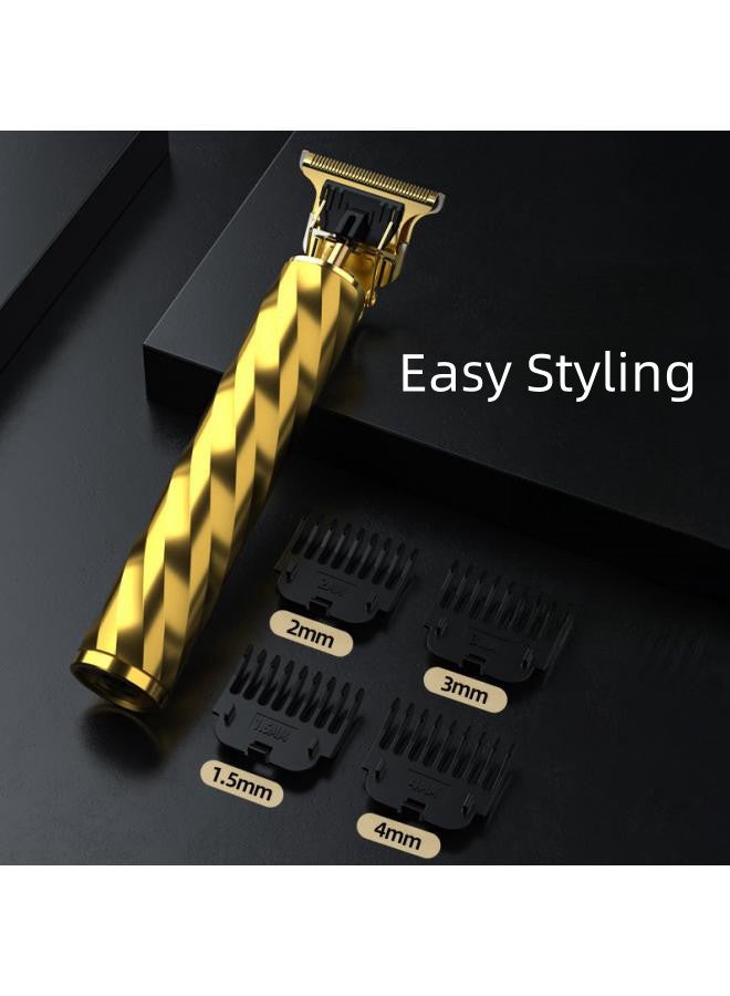 Mens Clipper Cordless Hair Clippers, Razor Electric Professional Beard Trimmer Grooming Shaving Machine Self Hair Cutting Haircut Trimmers Cutter，Barber Clippers for Hair Cutting Mustache Facial,Gold