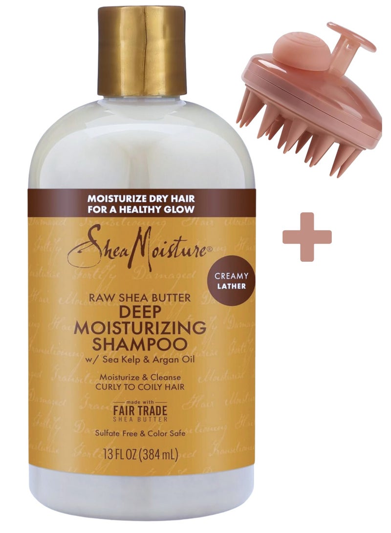 Raw Shea Butter Moisture Retention Shampoo, 13 oz - Hydrates, Repairs, and Smooths, Sulfate-Free