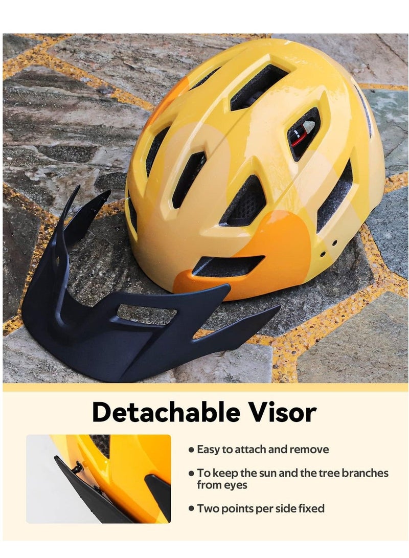 Kids Bike Helmet with Visor Children Bicycle Helmets Cycling Helmet for Youth Boys and Girls Ages 5 13 Adjustable Size 20.5 22in.52 56cm