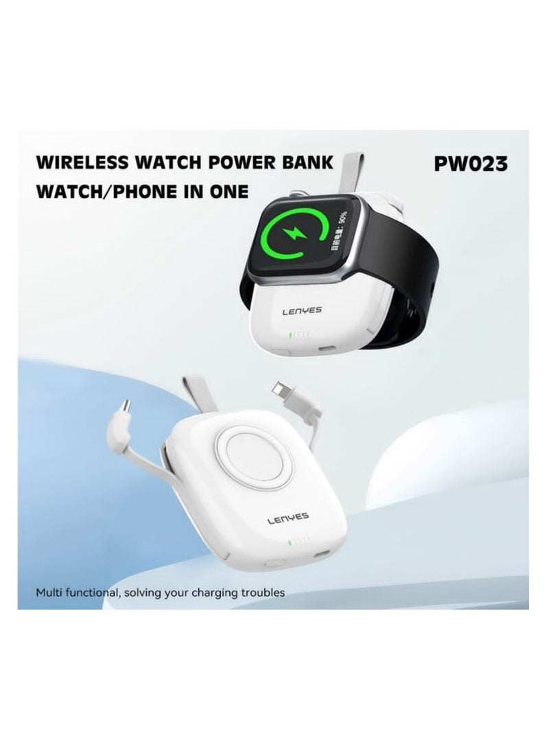 Lenyes Power bank Pw023 5000mAh Mini Magsafe Smart Watch Wireless Magnetic Power Bank