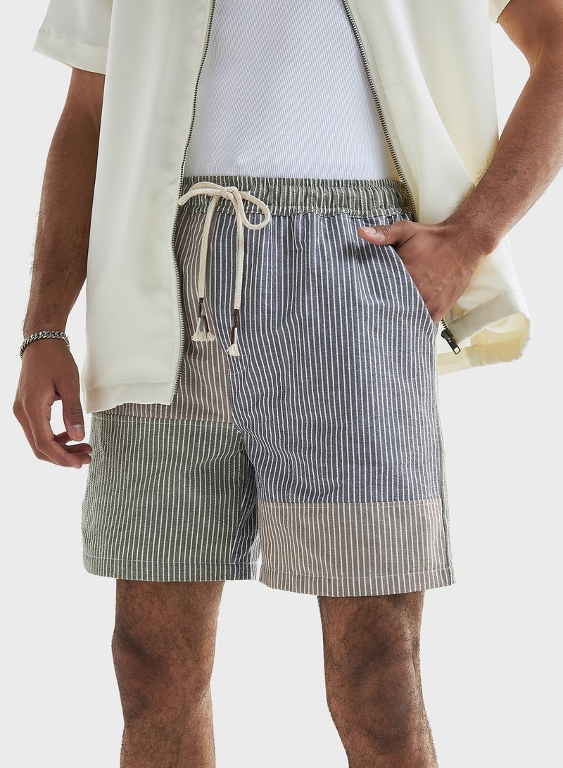 Striped Drawstring Shorts