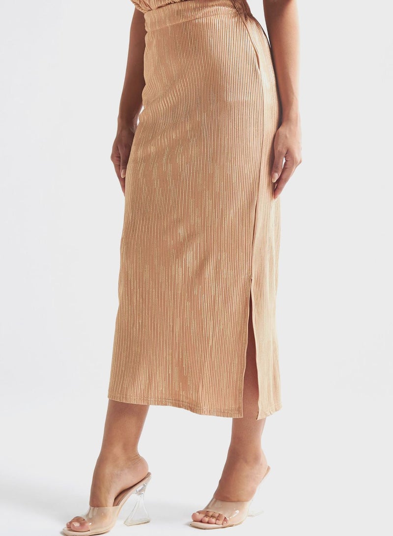 Side Slit Printed Skirt