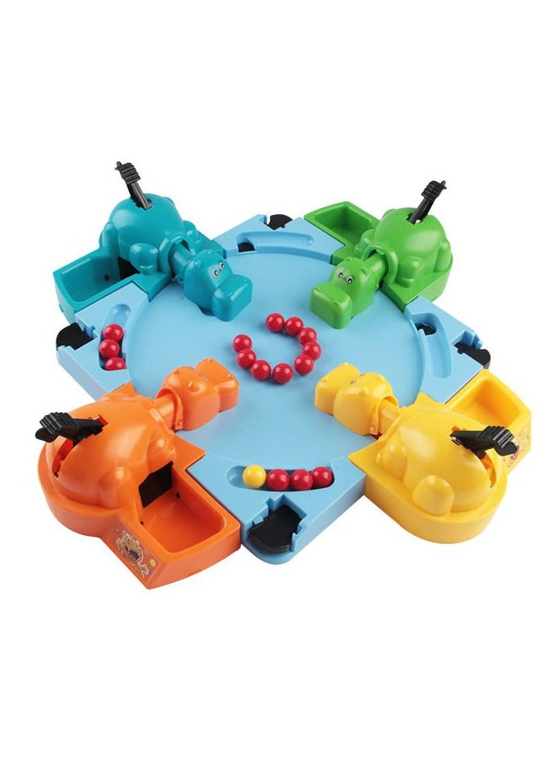 4 Player Family Game Set-Hungry Hippos Board Game, ntense Game of Quick Reflexes,Pre School Game for Kids, Multiplayer Board Game for School, Home, Camping