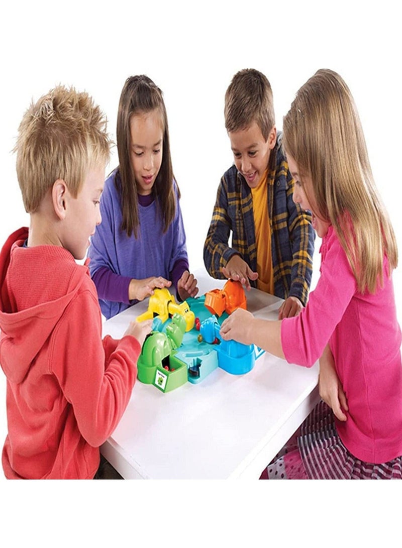 4 Player Family Game Set-Hungry Hippos Board Game, ntense Game of Quick Reflexes,Pre School Game for Kids, Multiplayer Board Game for School, Home, Camping