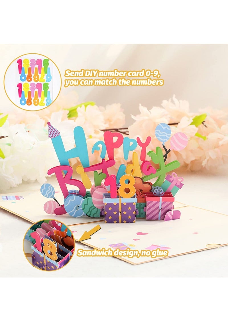 Pop Up Cards, 3D Pop Up Alphabet Greeting Cards with Envelopes and Note Tag,Surprise Your Loved Ones with Our Handmade for Women and Men (5 * 7)