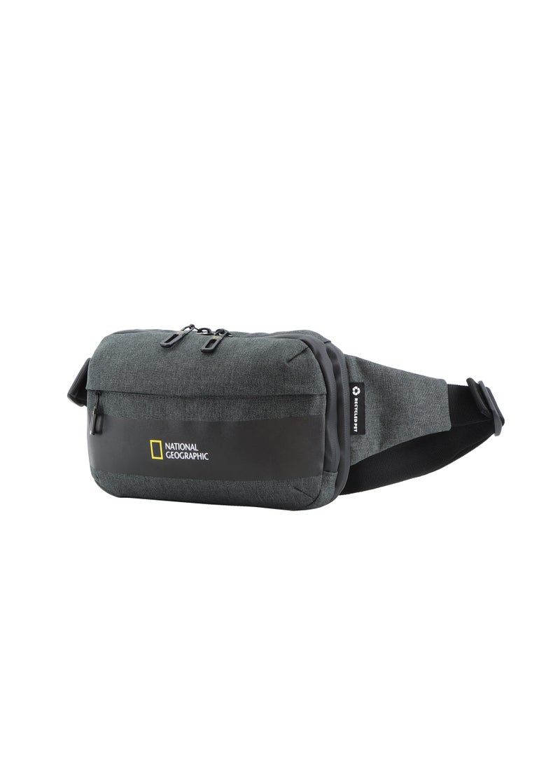 National Geographic Shadow RPET Waist Bag Dark Grey, Hip Bag/ Belt Bag With Adjustable Strap, RFID Pocket, Suitable For Travel, Outdoors, Gym, Hiking For Men And Women