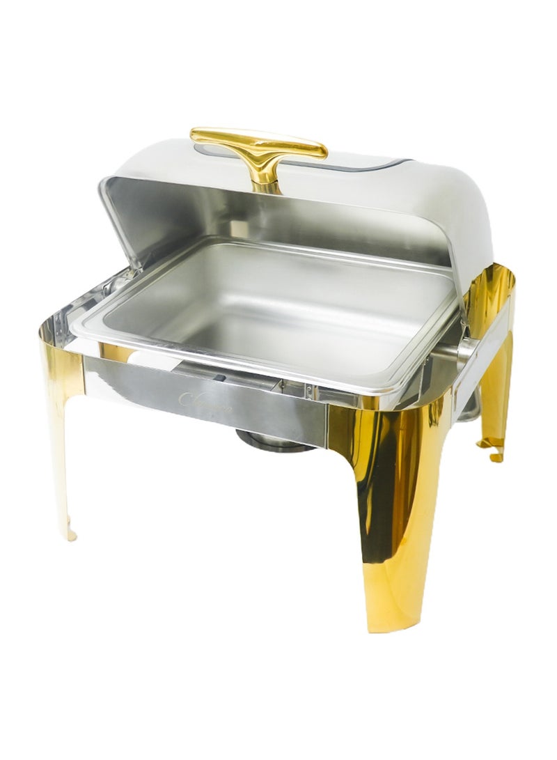 6L Roll Top Chafing Dish with Glass Top