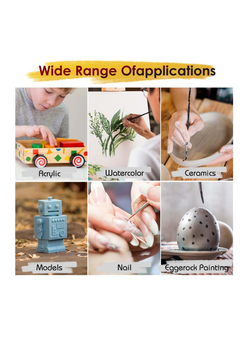 Tiny Detail Paint Brushes 30 Pcs Fine Set with 3 Size #0#00#000 Liner Brush for Miniature 40k Model Crafts Watercolor Acrylics Oil