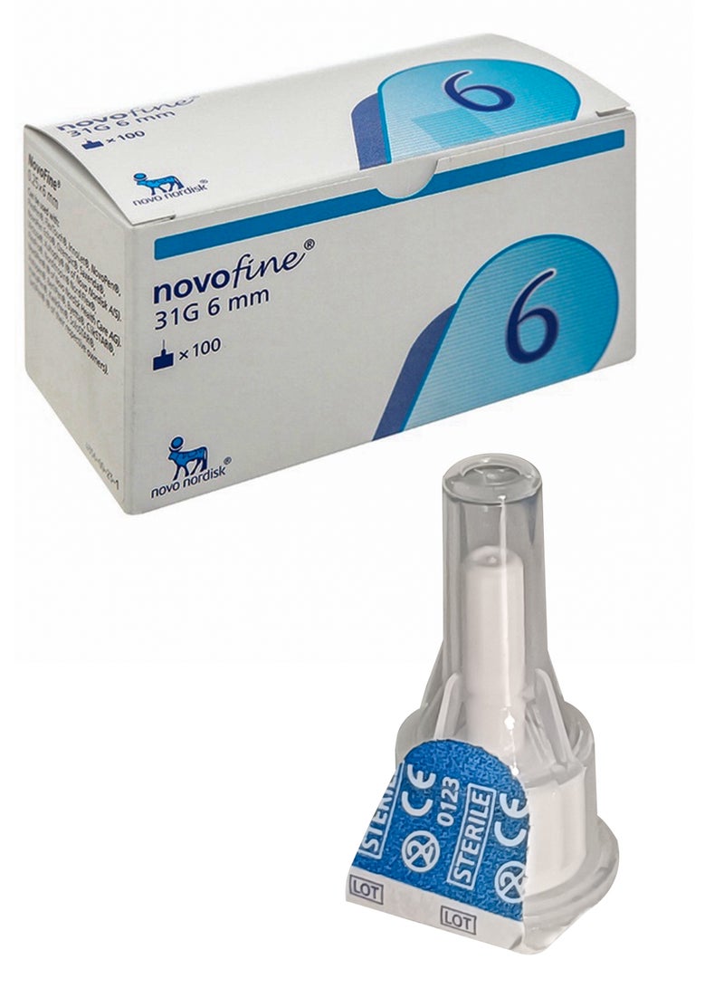 Novofine 32g Insulin Needles 6mm Ultra Fine Disposable Needles For Insulin Injection Compatible With Wegovy And Most Insulin Pens Sterilized Single Use Comfortable And Safe Pack Of 100